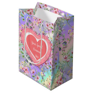 Elegant Floral Heart Frame: for Every Occasion Medium Gift Bag