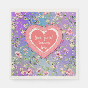 Elegant Floral Heart Frame: for Every Occasion Napkins
