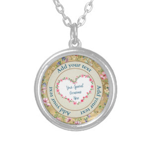 Elegant Floral Heart Frame: for Every Occasion Silver Plated Necklace