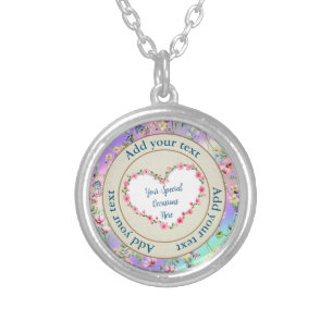 Elegant Floral Heart Frame: for Every Occasion Silver Plated Necklace