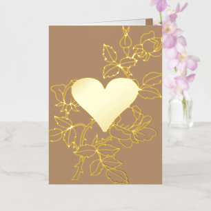 Elegant Floral Heart Personalized Foil Card
