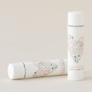 Elegant Floral Heart Wedding Lip Balm