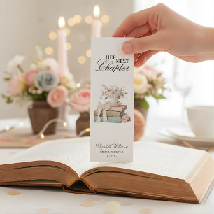 Elegant Floral Her Next Chapter Bridal Shower Bookmarks