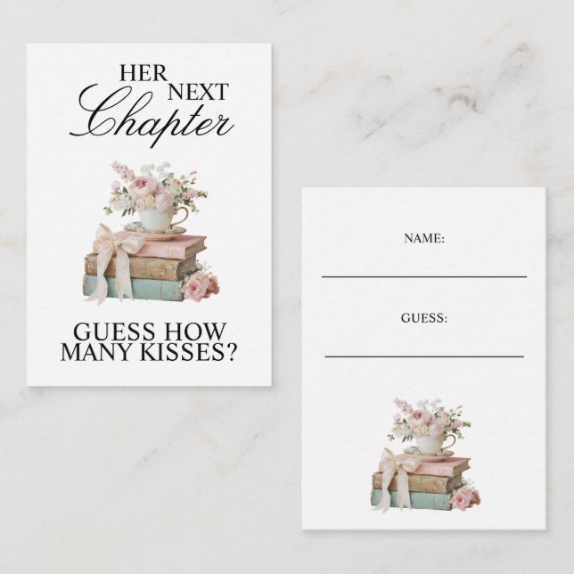 Elegant Floral Her Next Chapter Bridal Shower  Enclosure Card (Front/Back)