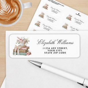 Elegant Floral Her Next Chapter Bridal Shower Label