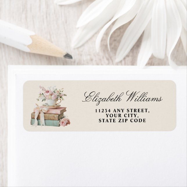Elegant Floral Her Next Chapter Bridal Shower  Label (Insitu)