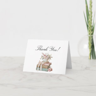 Elegant Floral Her Next Chapter Bridal Shower Letterpress Thank You Card