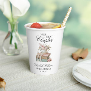 Elegant Floral Her Next Chapter Bridal Shower  Paper Cups