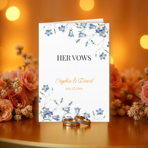 Elegant Floral Her Vows Wedding card