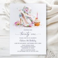 Elegant Floral High Heel Shoes 21st Birthday Party