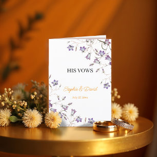 Elegant Floral His Vows Wedding card