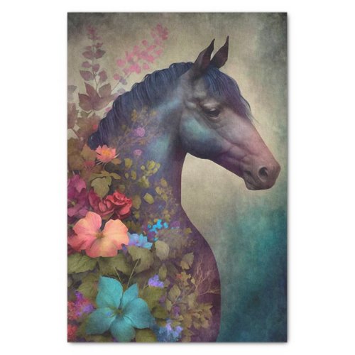 Elegant Floral Horse Tissue Paper