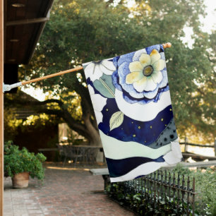 Elegant Floral House Flag