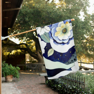 Elegant Floral House Flag