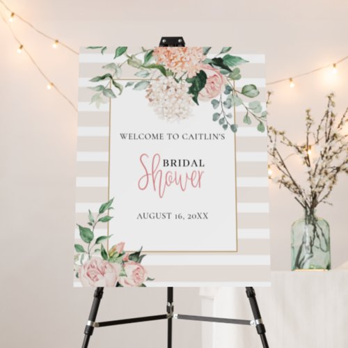 Elegant Floral Hydrangea Pink Bridal Shower Foam Board