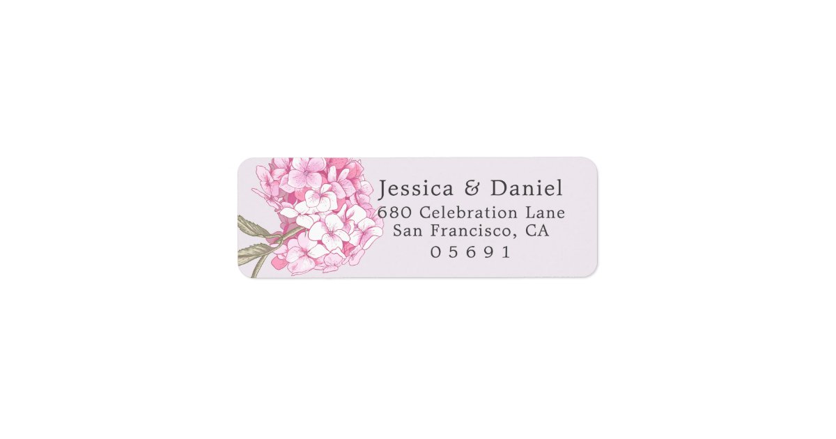 Hydrangea Label Elegant Floral Hydrangea Return Address Label | Zazzle