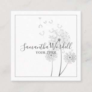 Elegant Floral Illustration Square Business Card