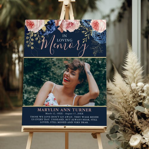 Elegant Floral 'In Loving Memory' Photo Welcome