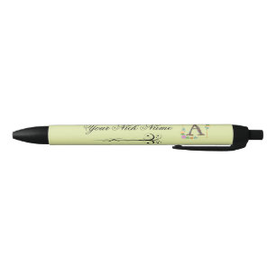 Elegant Floral Initial A Pen