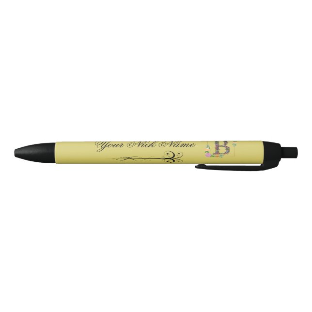 Elegant Floral Initial B Pen (Bottom)