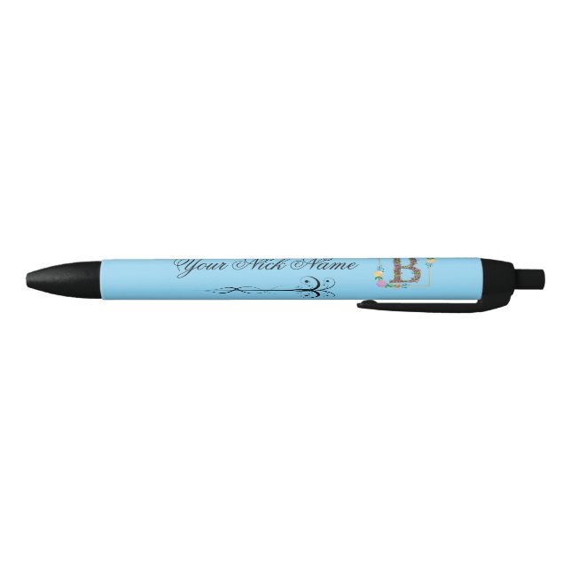 Elegant Floral Initial B Pen (Bottom)