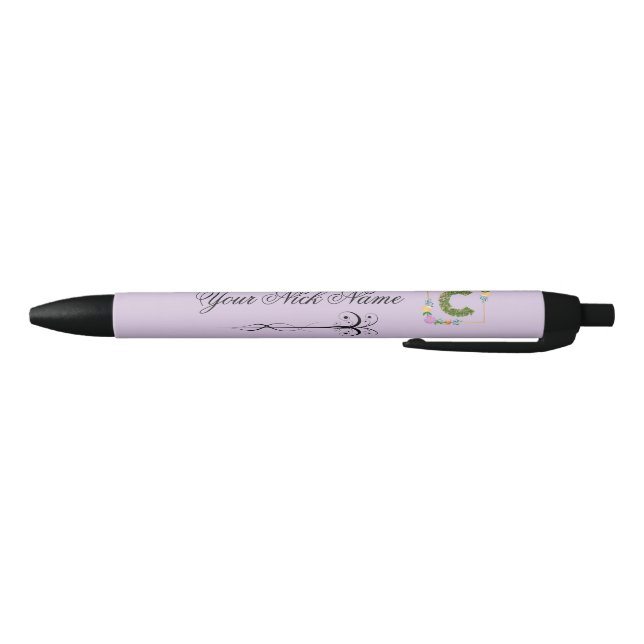 Elegant Floral Initial C Pen (Bottom)