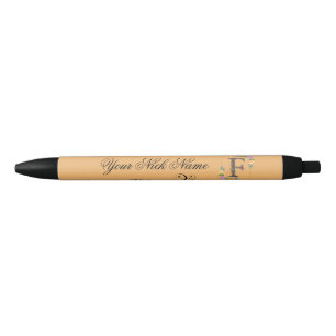 Elegant Floral Initial F Pen