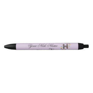 Elegant Floral Initial H Pen