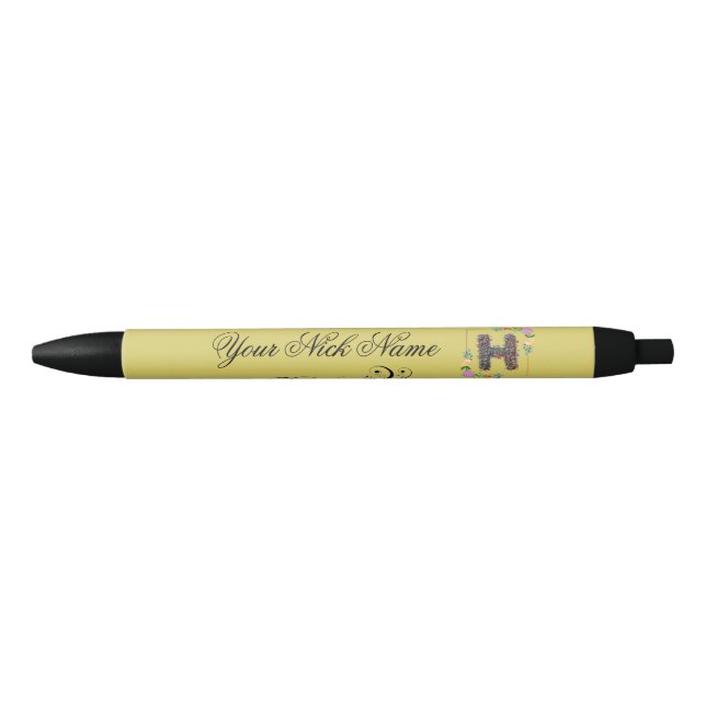 Elegant Floral Initial H Pen (Front)