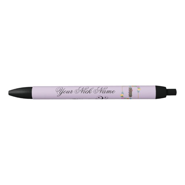 Elegant Floral Initial I Pen (Front)
