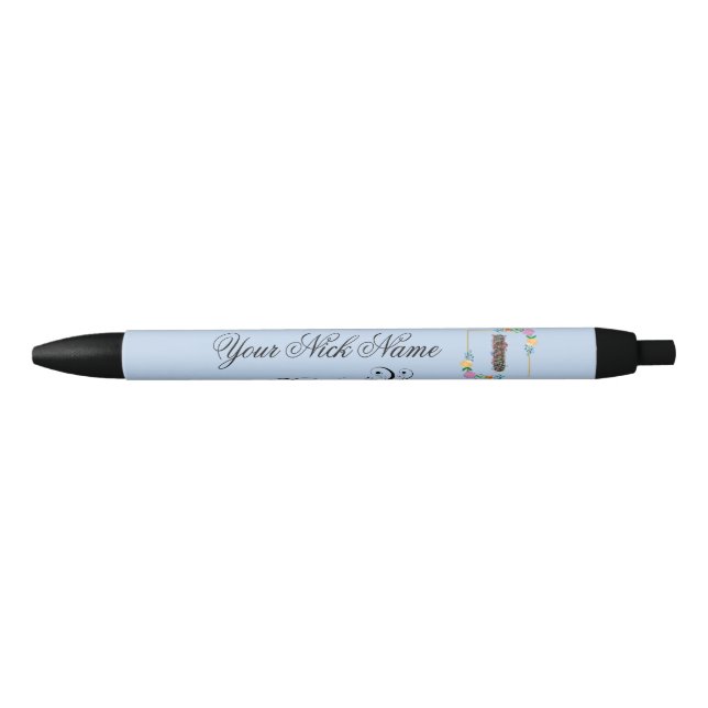 Elegant Floral Initial I Pen (Front)