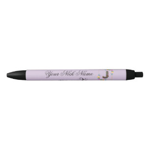 Elegant Floral Initial J Pen