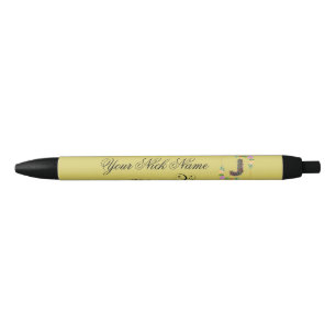 Elegant Floral Initial J Pen