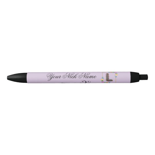 Elegant Floral Initial L Pen (Front)