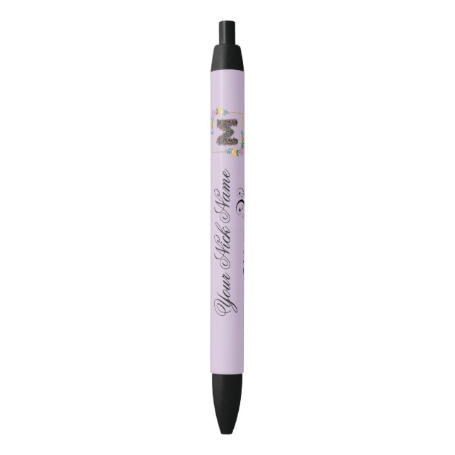 Elegant Floral Initial N Pen (Front Vertical)