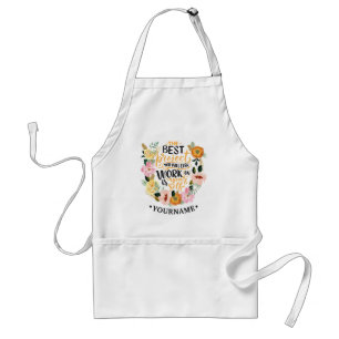 Elegant Floral Inspiration Motivation Quote Adult Apron