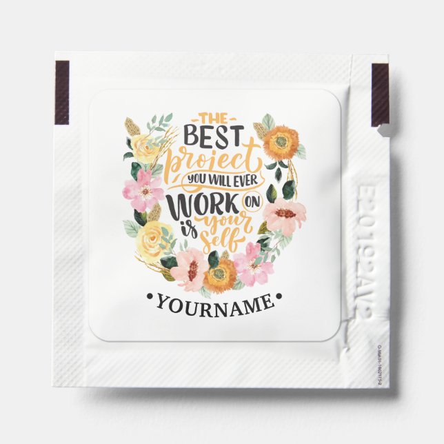 Elegant Floral Inspiration Motivation Quote Hand Sanitizer Packet (Sticker on Packet)