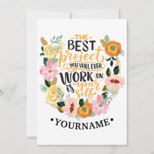 Elegant Floral Inspiration Motivation Quote Invitation