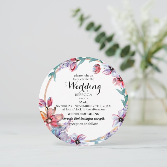 Elegant floral invitation (Standing Front)