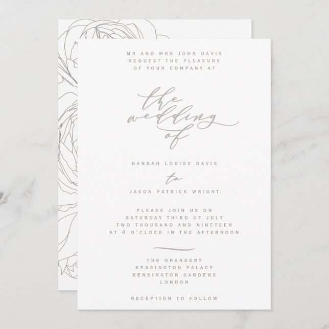 Elegant floral invitation (Front/Back)