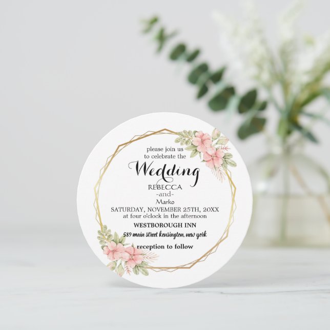Elegant floral invitation (Standing Front)