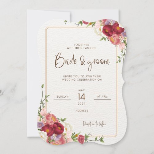 Elegant Floral Invitation Cards with Envelopes