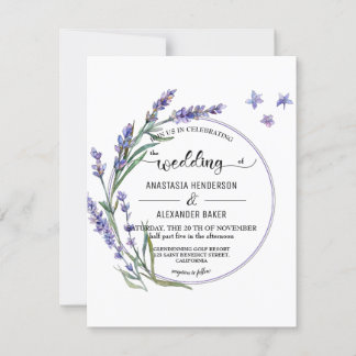 Elegant Floral Invitation to wedding ceremony.