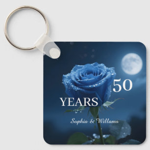 Elegant Floral Keepsake – Romantic Blue Rose Gift Keychain
