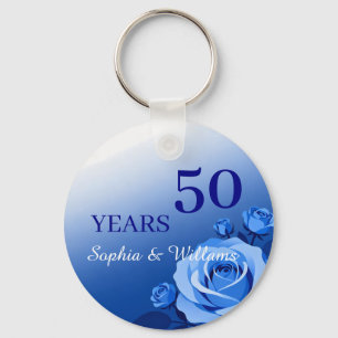 Elegant Floral Keepsake – Romantic Blue Rose Gift Keychain