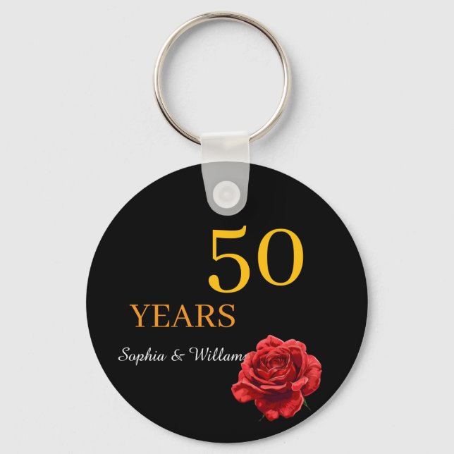 Elegant Floral Keepsake – Romantic Red Rose Gift Keychain (Front)