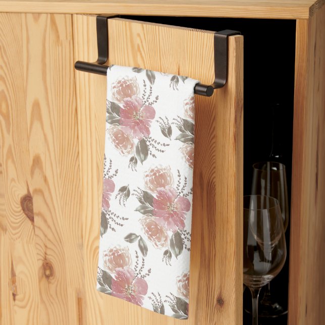 Elegant Floral  Kitchen Towel (Thirds Fold)