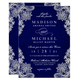 Elegant Floral Lace Modern Wedding Invitation