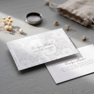 Elegant Floral Lace Raised Spot UV Business Card