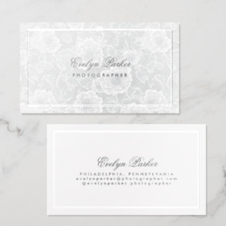 Elegant Floral Lace Raised Spot UV Business Card
